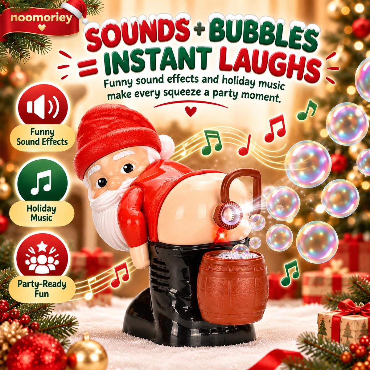 🎅 50% OFF Farting Santa Bubble Machine – Funny Christmas Toy with Music & Sound Effects