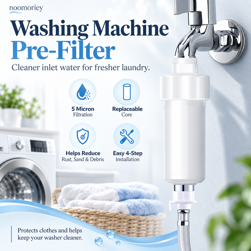 🚿 Universal Sediment Water Filter – PP Cotton Pre-Filter for Shower, Washing Machine & Toilet