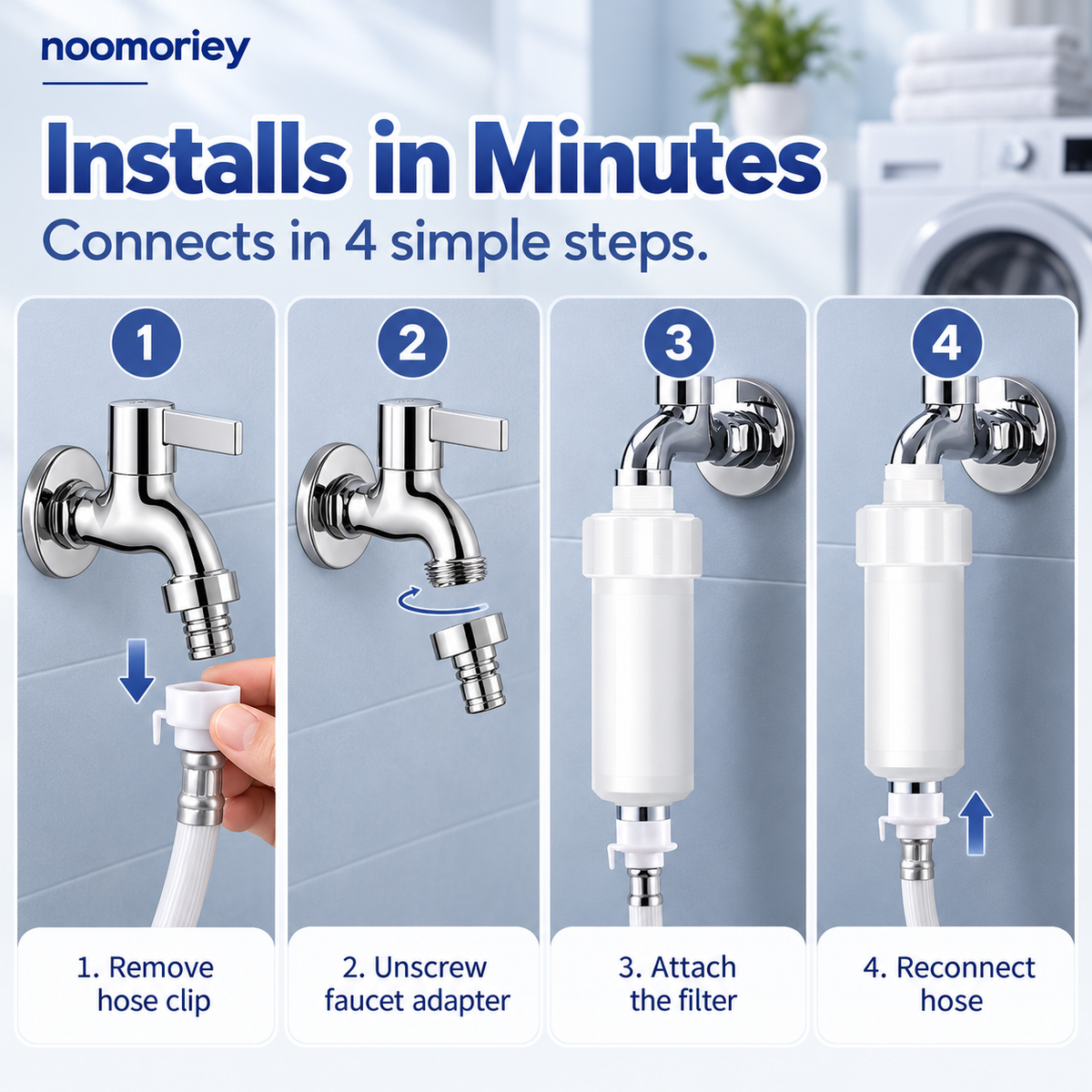 🚿 Universal Sediment Water Filter – PP Cotton Pre-Filter for Shower, Washing Machine & Toilet