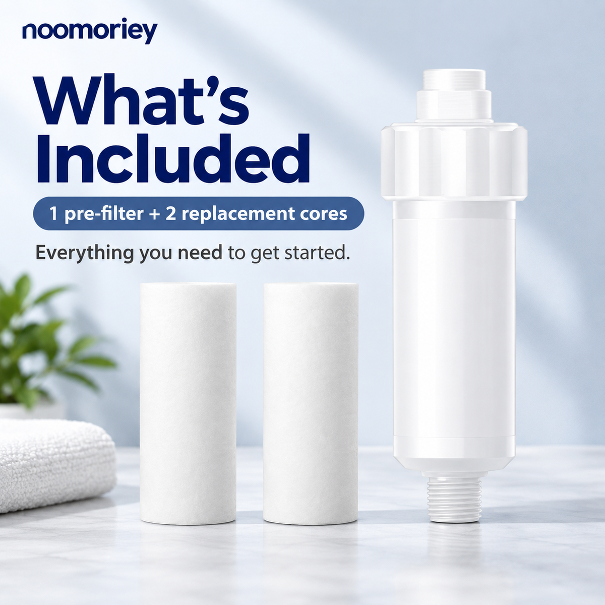 🚿 Universal Sediment Water Filter – PP Cotton Pre-Filter for Shower, Washing Machine & Toilet