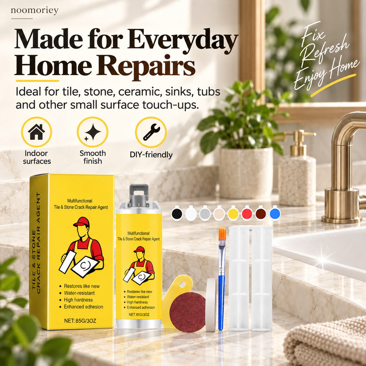 🔥Quick-Drying Tile Repair Glue - Complete Tool Kit for DIY – Fix Cracks Permanently in Minutes!!!✨