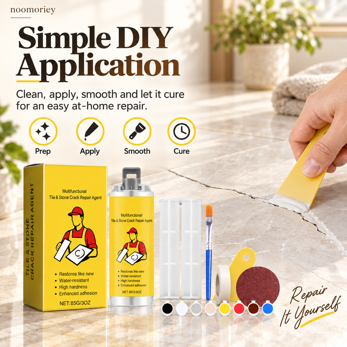🔥Quick-Drying Tile Repair Glue - Complete Tool Kit for DIY – Fix Cracks Permanently in Minutes!!!✨