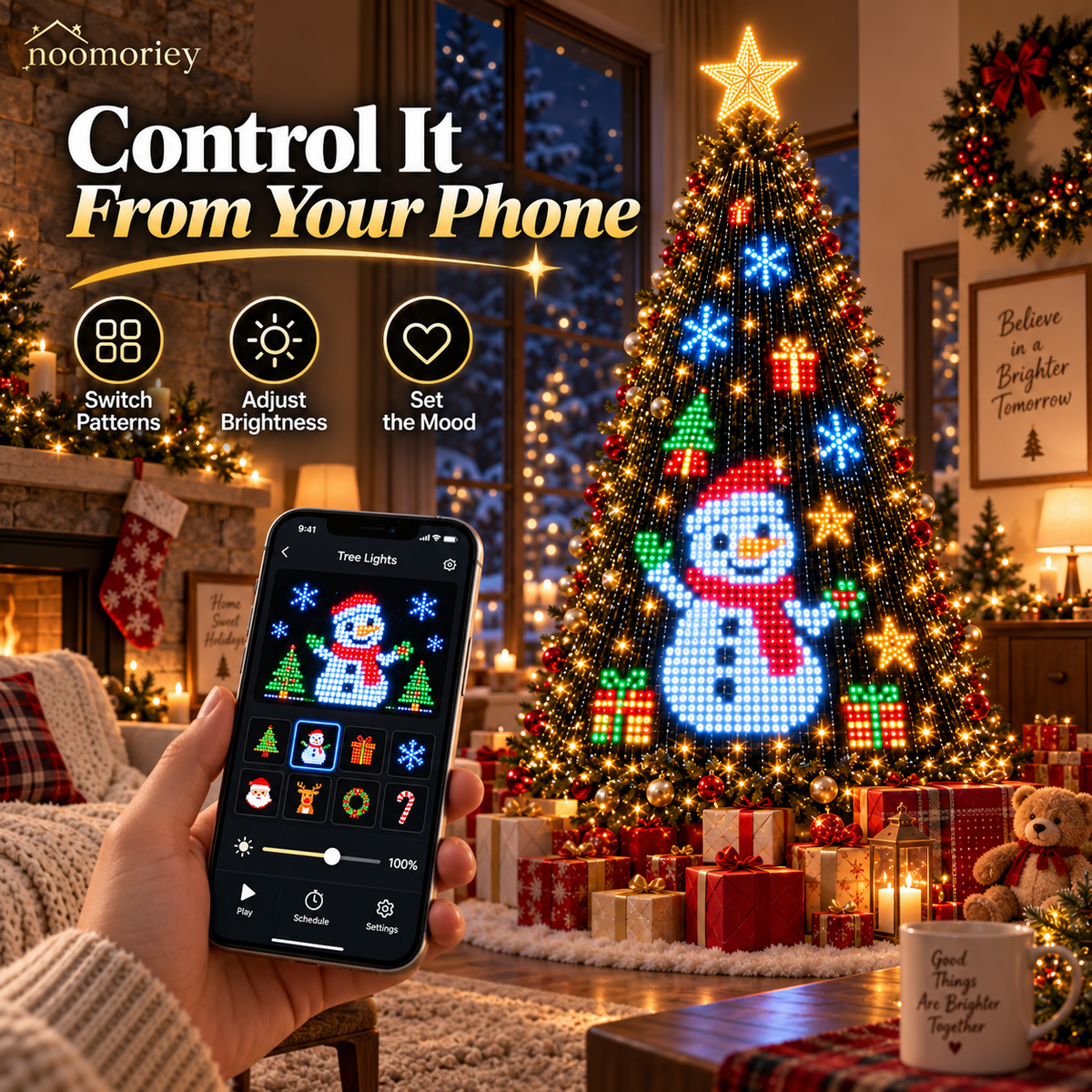🎄 Smart LED Christmas Tree Lights ✨ DIY Holiday Patterns App Control Decoration