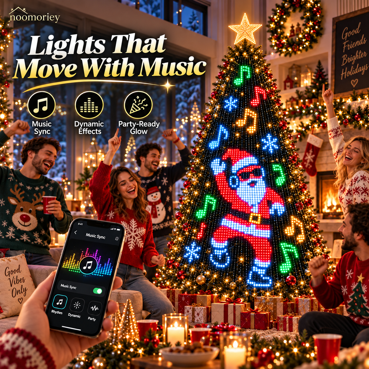 🎄 Smart LED Christmas Tree Lights ✨ DIY Holiday Patterns App Control Decoration