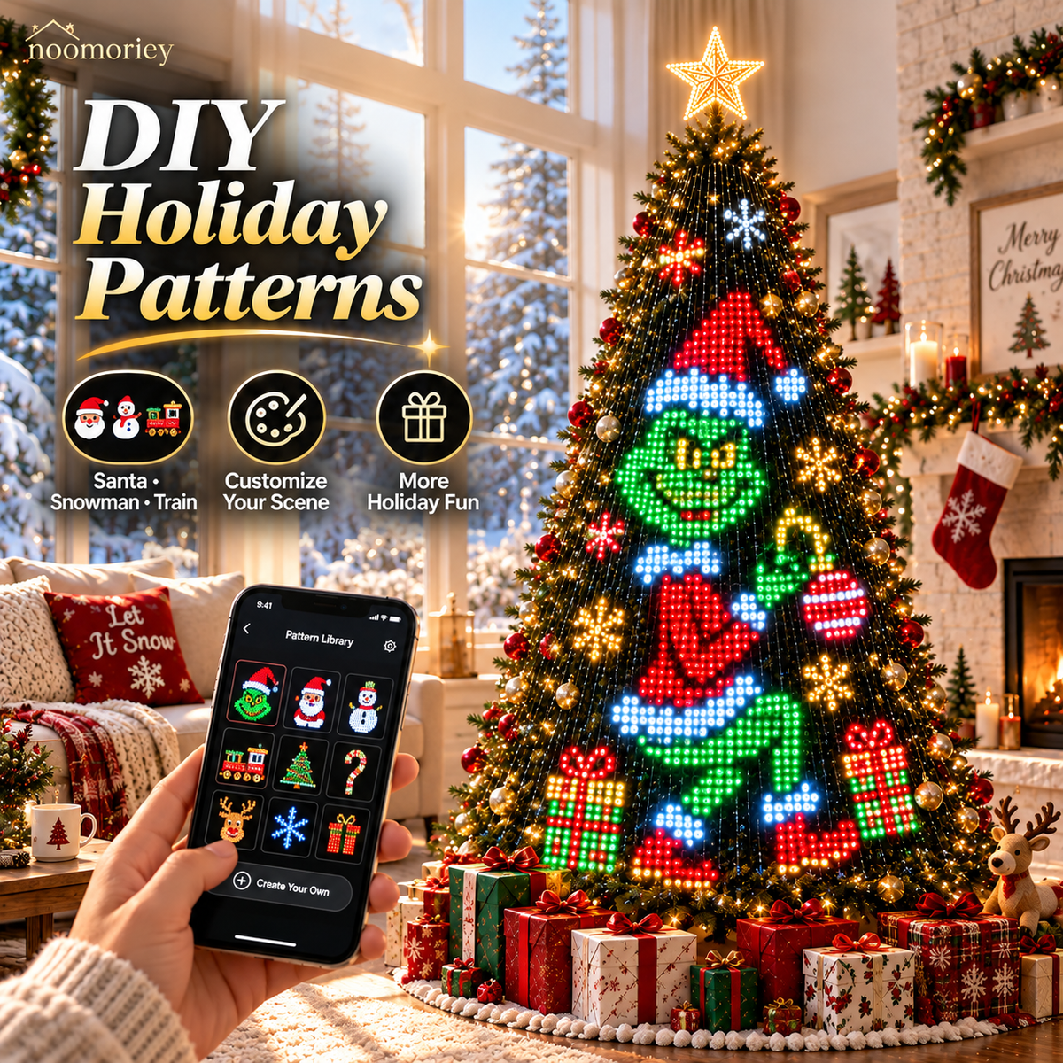 🎄 Smart LED Christmas Tree Lights ✨ DIY Holiday Patterns App Control Decoration