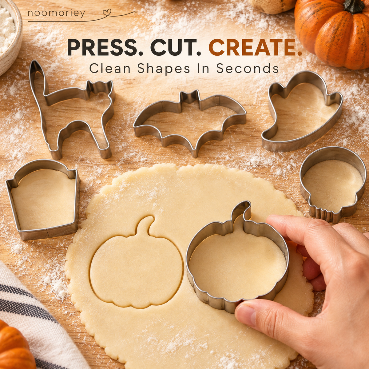6 PCS Christmas & Halloween Stainless Steel Cookie Cutters – DIY Baking Mold Set