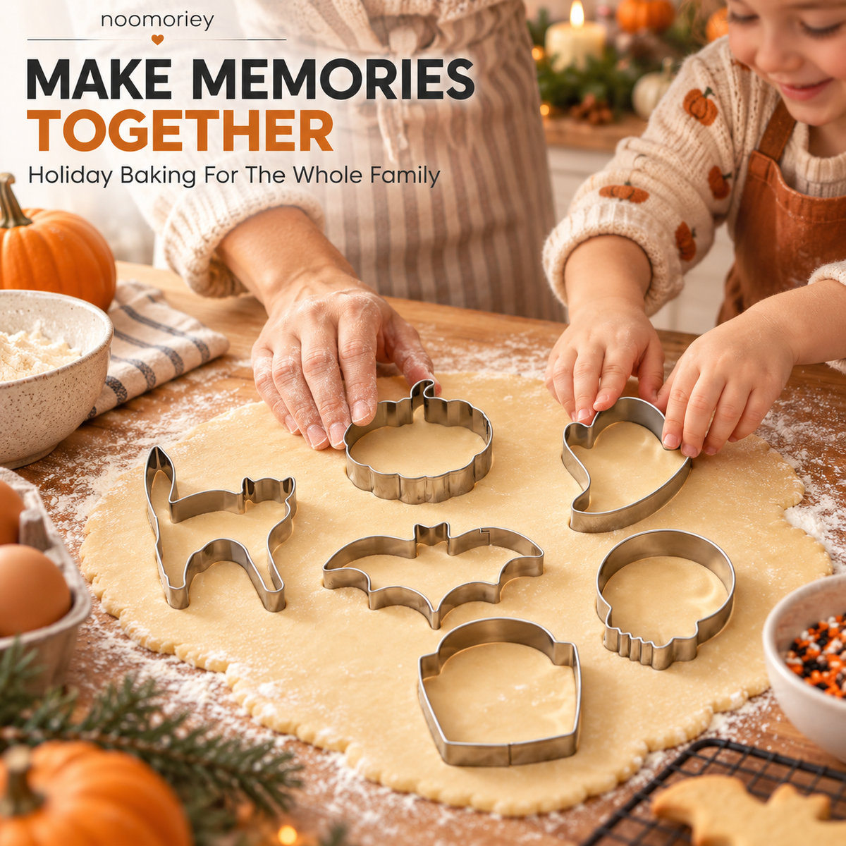 6 PCS Christmas & Halloween Stainless Steel Cookie Cutters – DIY Baking Mold Set