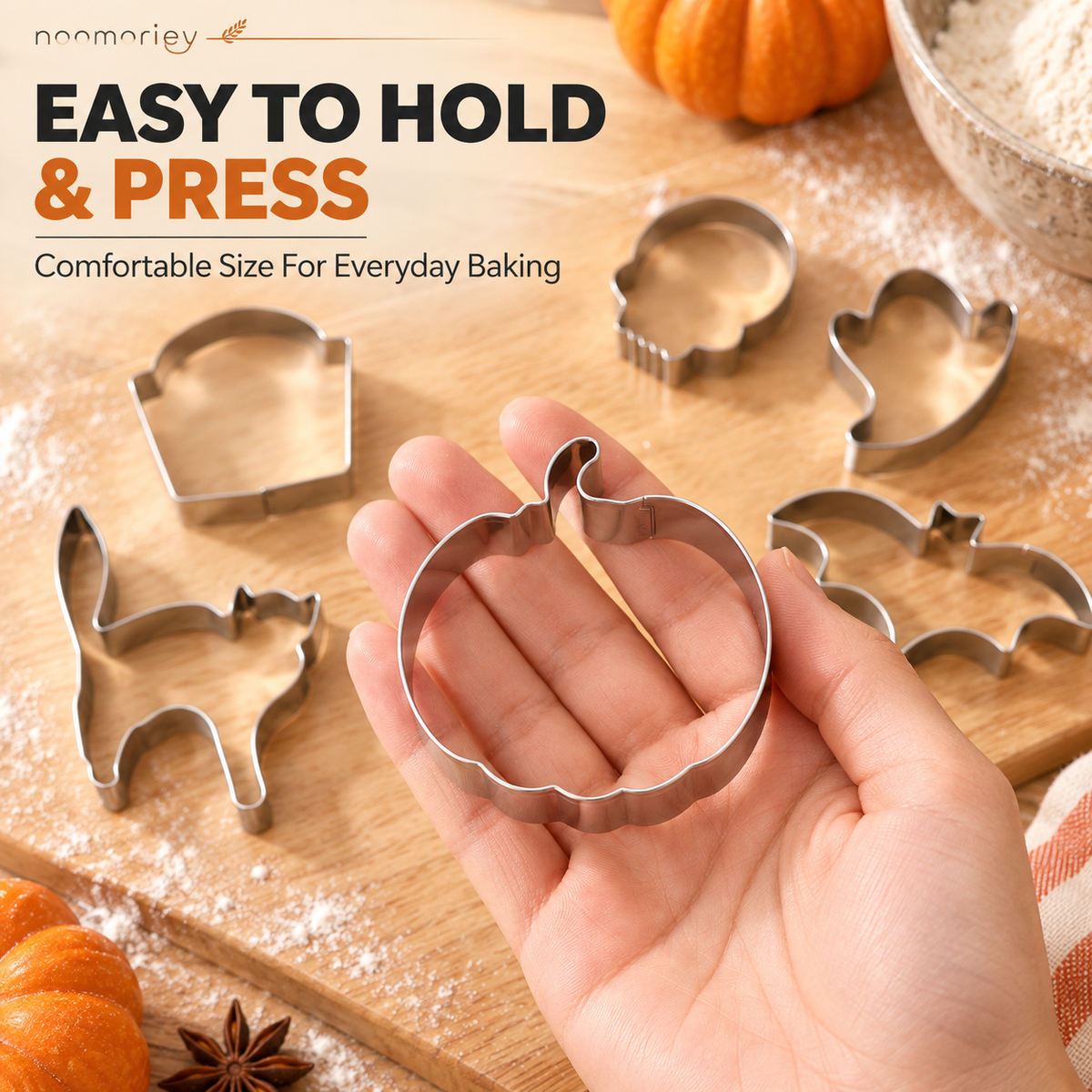 6 PCS Christmas & Halloween Stainless Steel Cookie Cutters – DIY Baking Mold Set