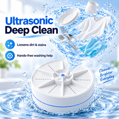 🫧 Portable Ultrasonic Mini Washer💦   – 3-Mode Cleaner for Clothes & Dishes 👕🍽️