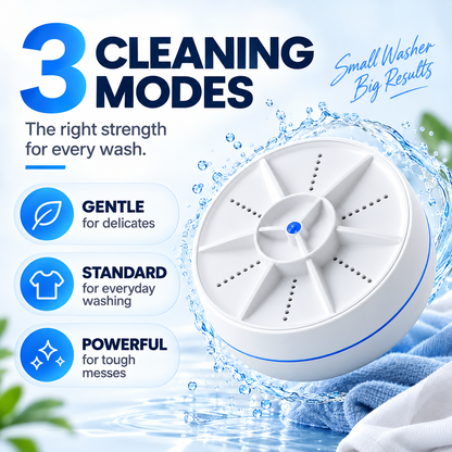 🫧 Portable Ultrasonic Mini Washer💦   – 3-Mode Cleaner for Clothes & Dishes 👕🍽️