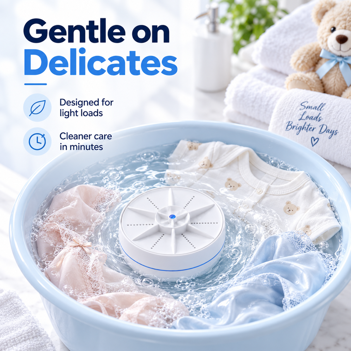 🫧 Portable Ultrasonic Mini Washer💦   – 3-Mode Cleaner for Clothes & Dishes 👕🍽️