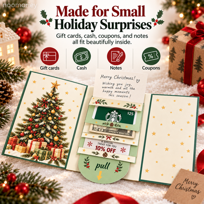 🎄 Christmas Surprise Gift Card Booklet – Interactive Pull-Tab Holiday Gift Holder