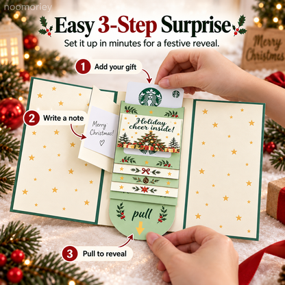 🎄 Christmas Surprise Gift Card Booklet – Interactive Pull-Tab Holiday Gift Holder