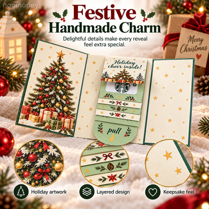 🎄 Christmas Surprise Gift Card Booklet – Interactive Pull-Tab Holiday Gift Holder