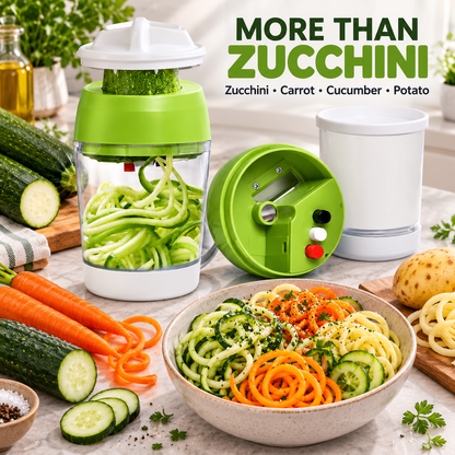 4-in-1 Vegetable Spiralizer & Slicer – Multi-Mode Vegetable Cutter for Zoodles Slices & Fine Cuts