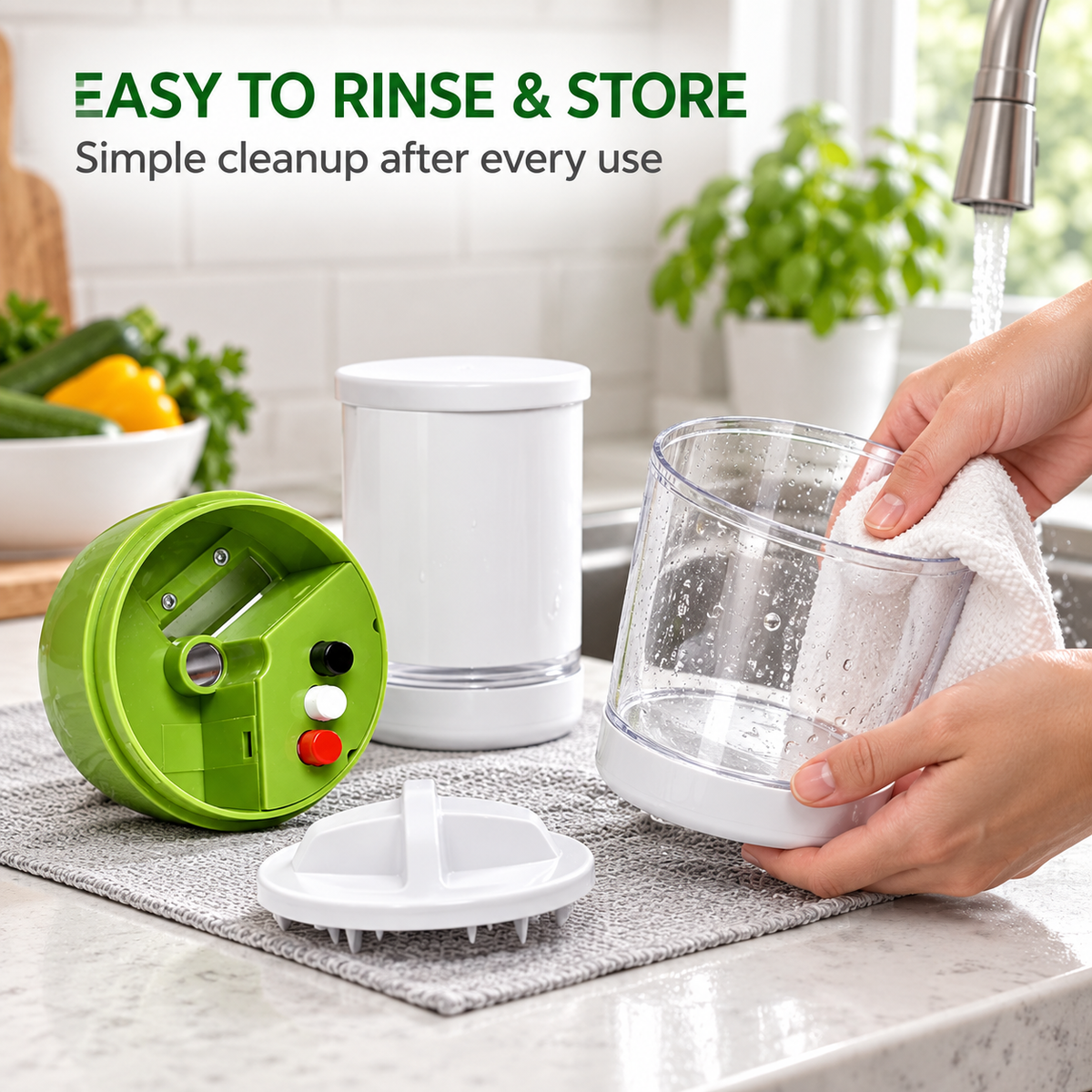 4-in-1 Vegetable Spiralizer & Slicer – Multi-Mode Vegetable Cutter for Zoodles Slices & Fine Cuts