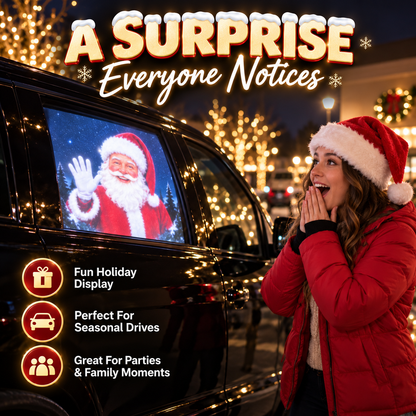 🎅 Santa Beam™ Christmas Car Projector🎄– USB Holiday Projection Light with 6 Santa Films✨