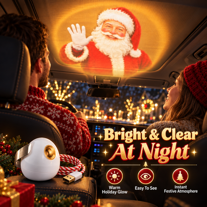 🎅 Santa Beam™ Christmas Car Projector🎄– USB Holiday Projection Light with 6 Santa Films✨