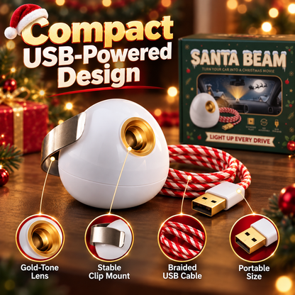 🎅 Santa Beam™ Christmas Car Projector🎄– USB Holiday Projection Light with 6 Santa Films✨