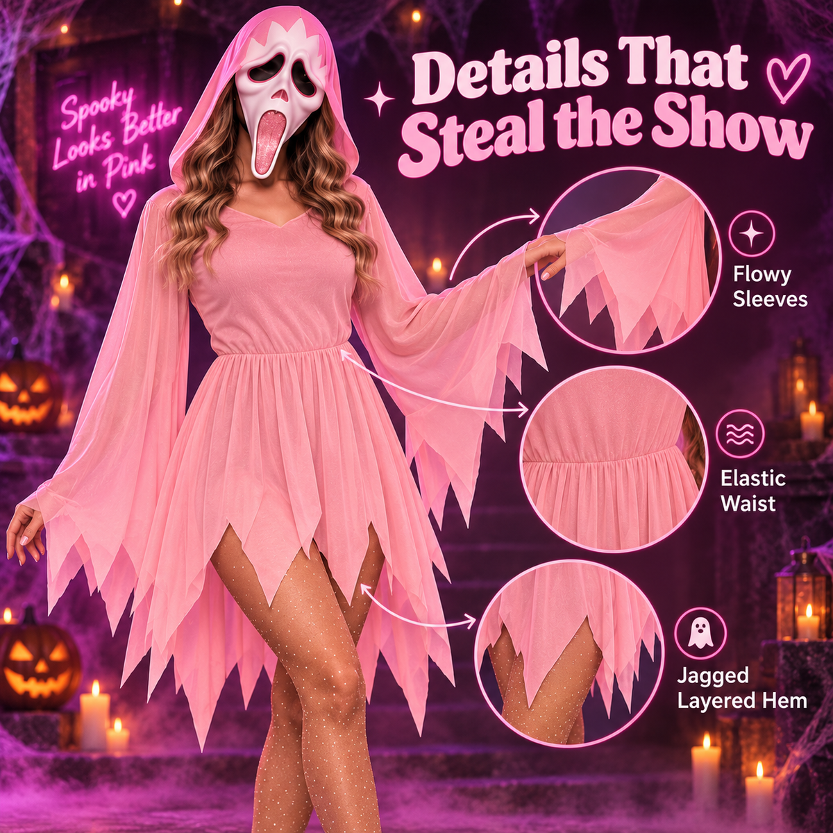 👻 Pink Ghost Halloween Costume – Steal the Spotlight With Your Besties 💗