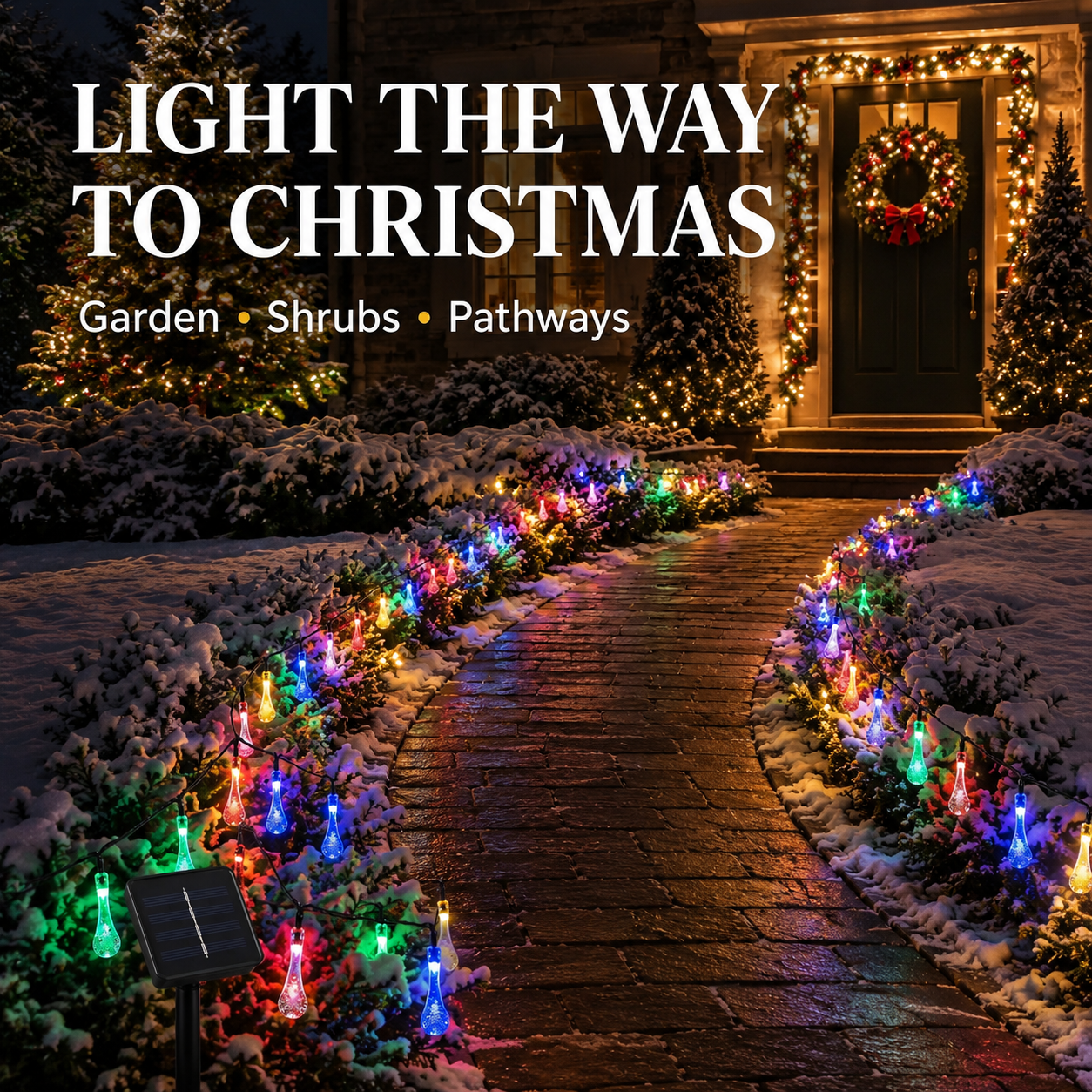 🎄 Holiday Lighted Garland ✨ Warm LED Christmas Decor For Home & Outdoor