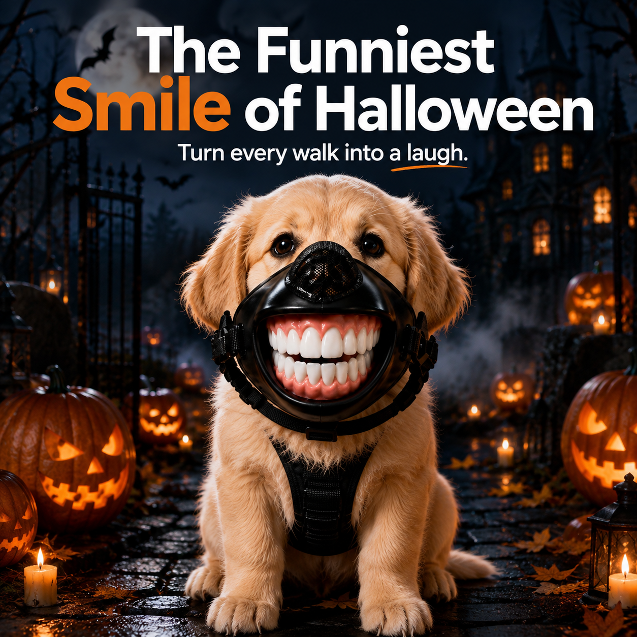 🎃Funny Big Smile Dog Muzzle Halloween Costume