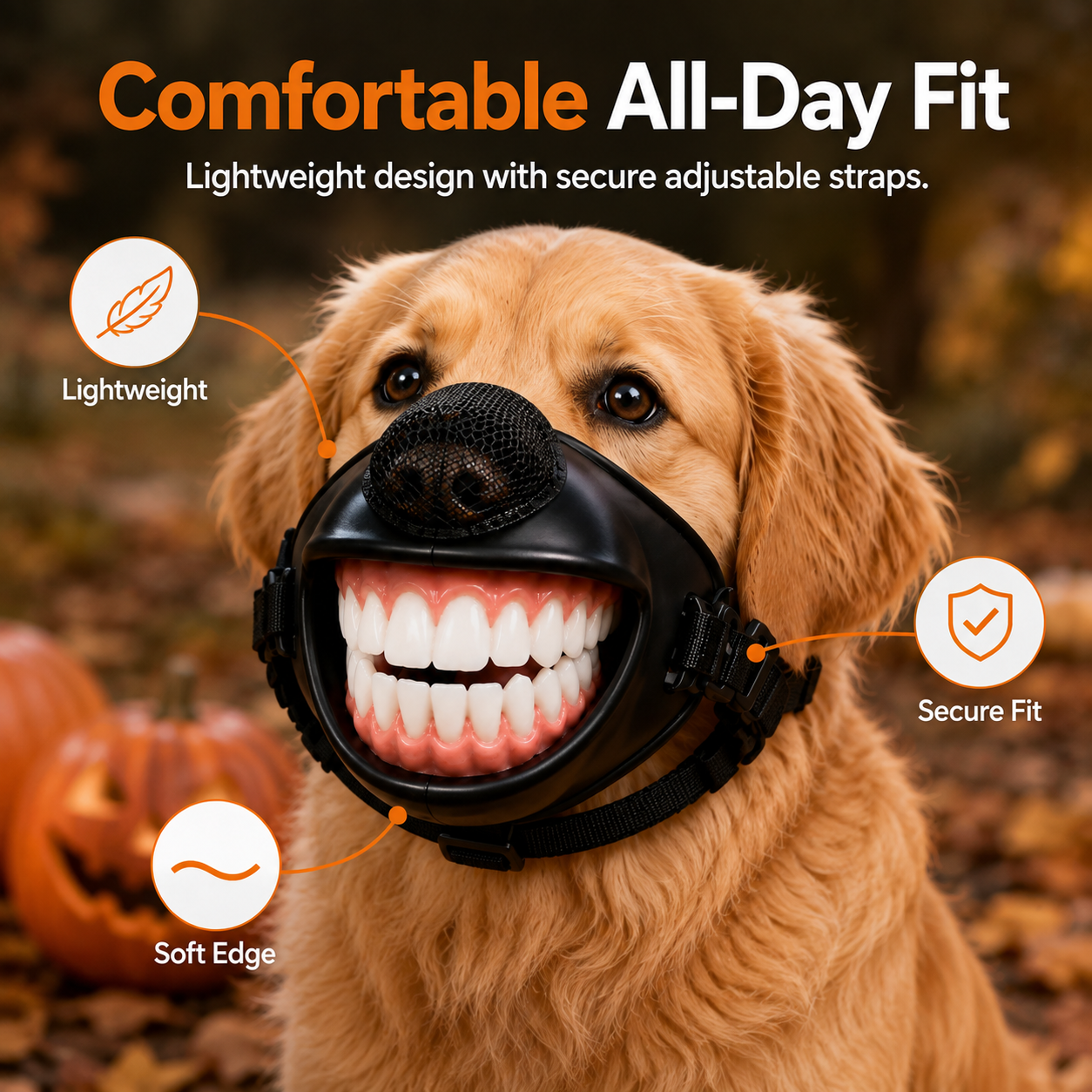 🎃Funny Big Smile Dog Muzzle Halloween Costume