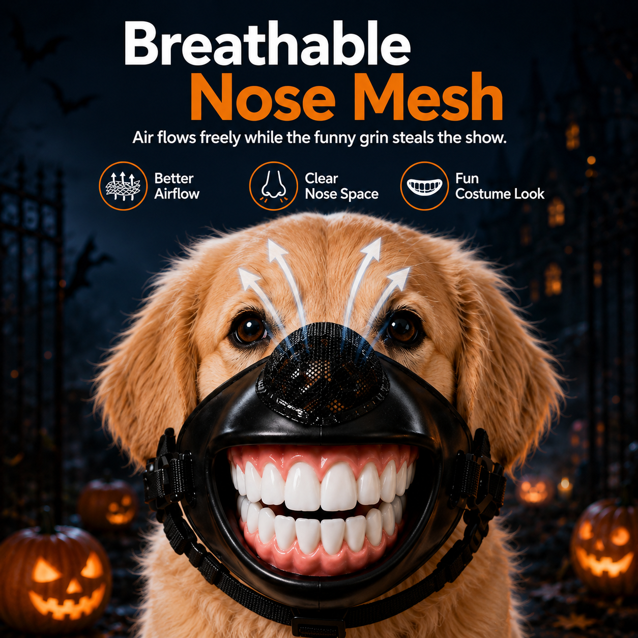 🎃Funny Big Smile Dog Muzzle Halloween Costume