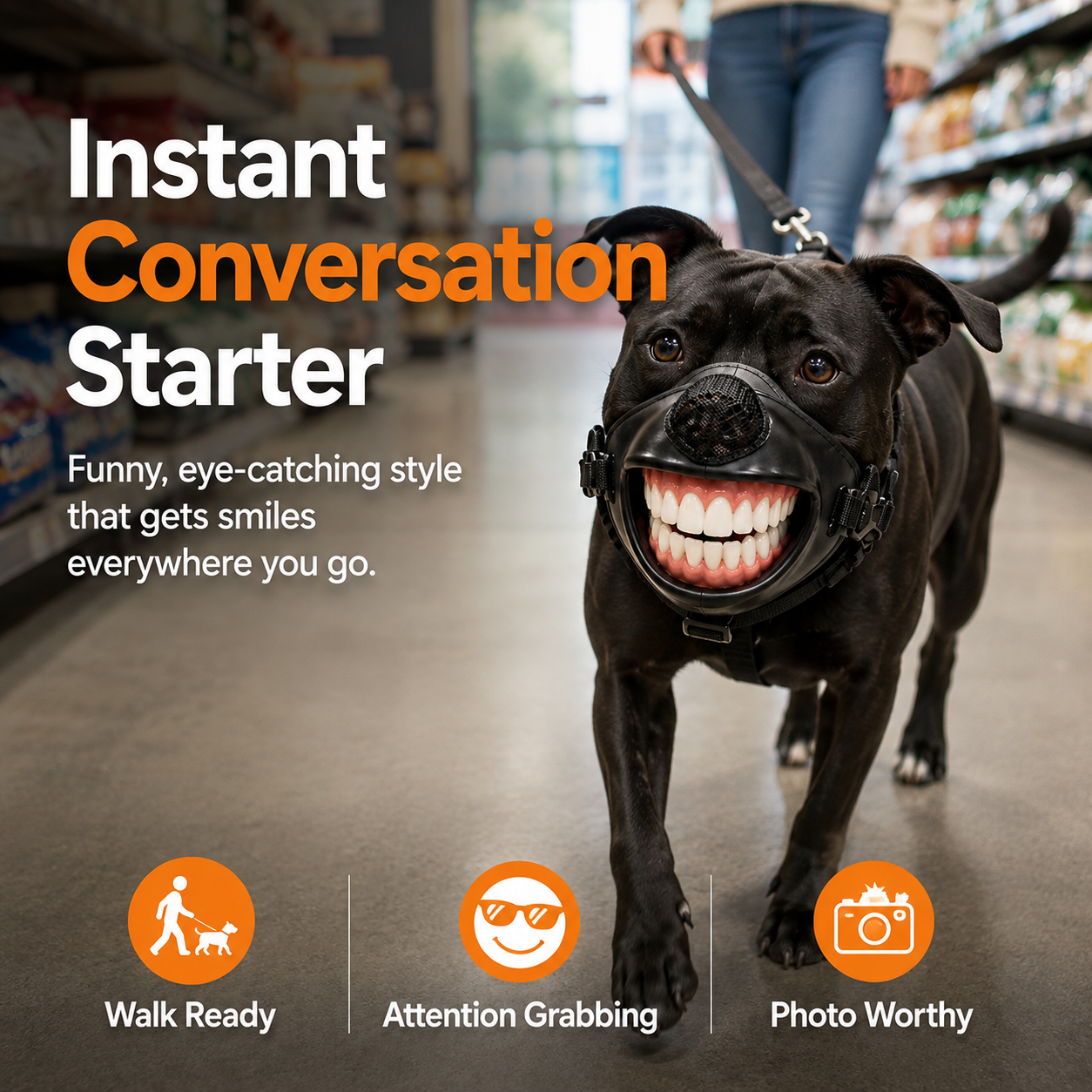 🎃Funny Big Smile Dog Muzzle Halloween Costume