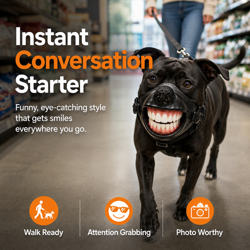 🎃Funny Big Smile Dog Muzzle Halloween Costume