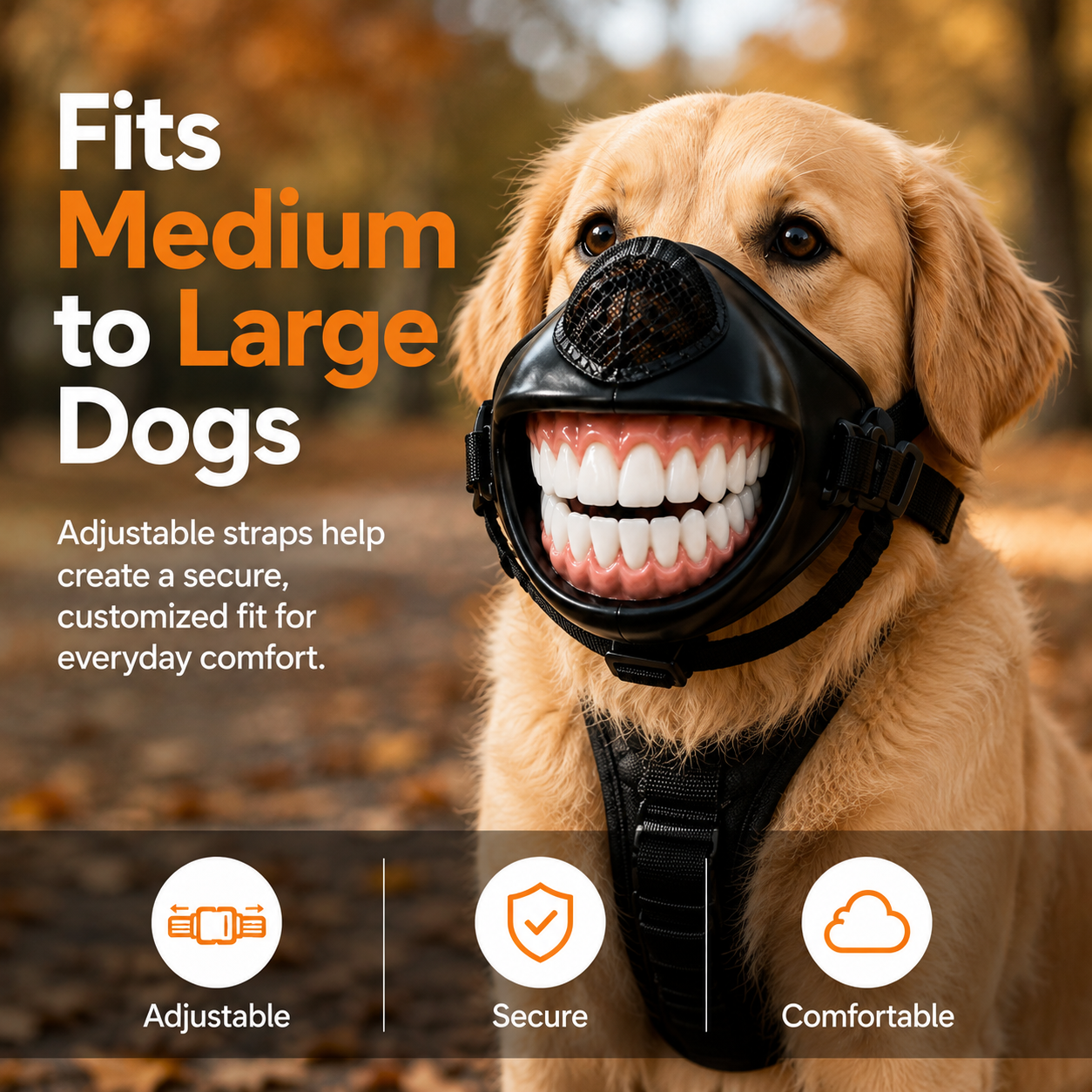 🎃Funny Big Smile Dog Muzzle Halloween Costume