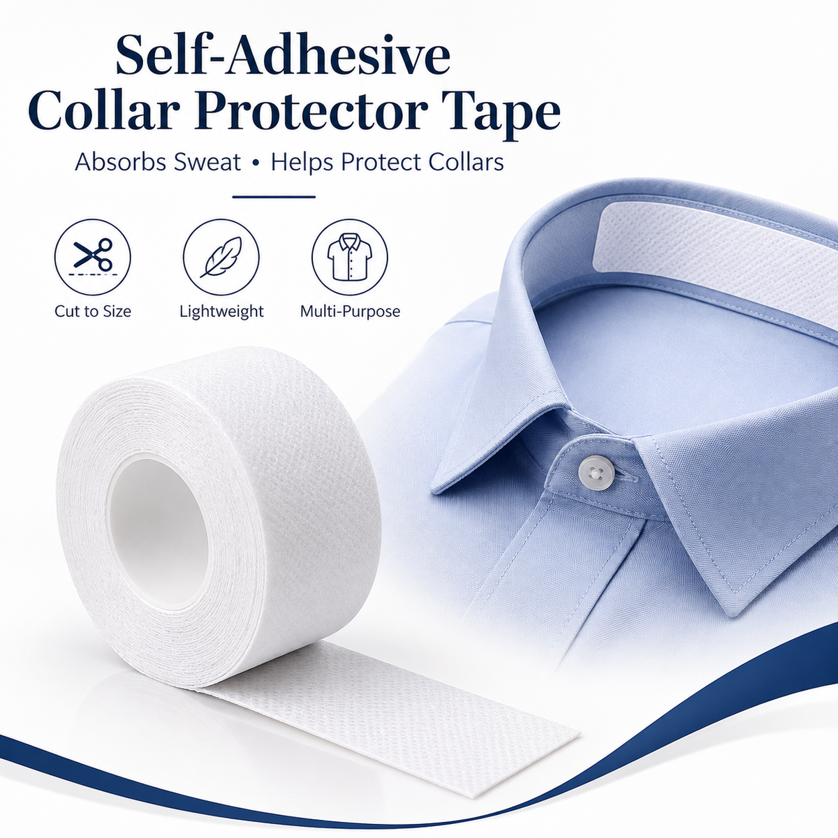 BestJas Self-Adhesive Collar Protector Sweat Absorbent Tape - Self-Adhesive Collar Protector Sweat Absorbent Tape