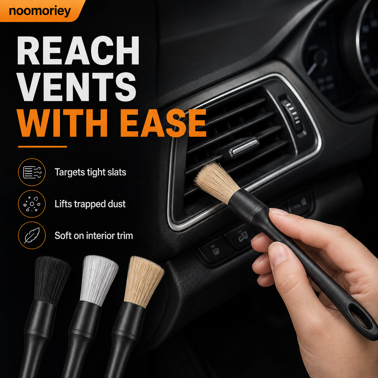 3PCS Car Detailing Brush Set