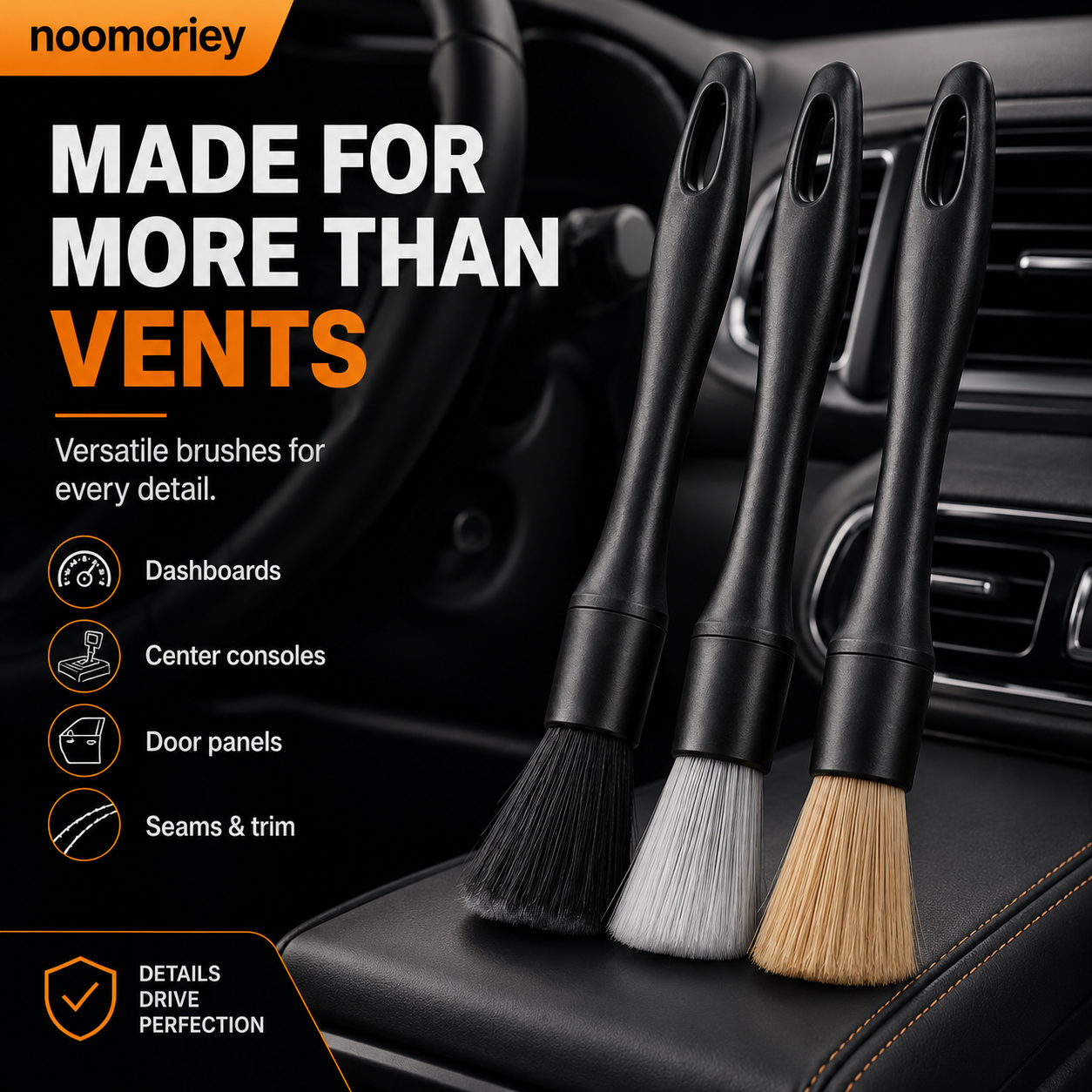 3PCS Car Detailing Brush Set