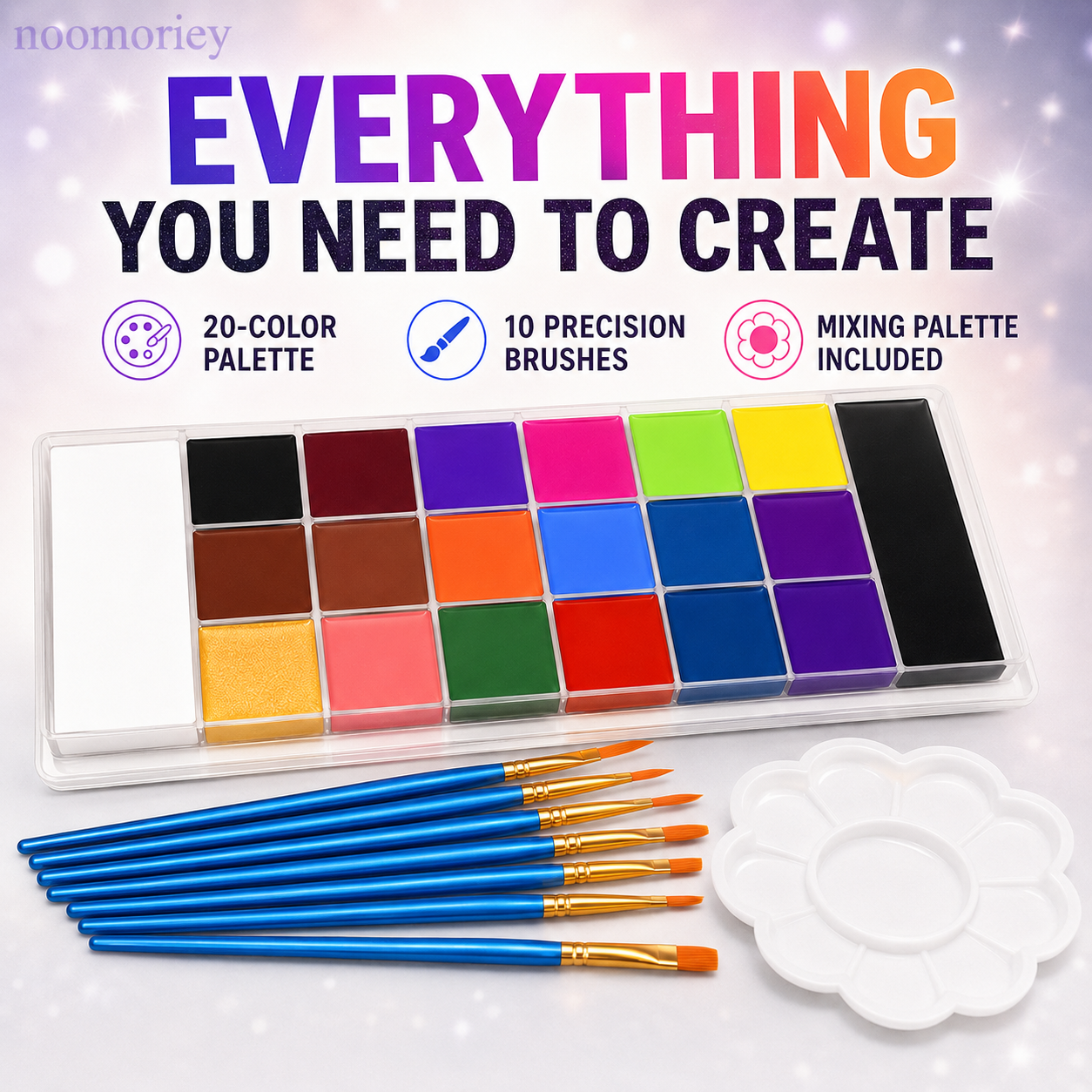 🎃 50% OFF 20-Color Face & Body Paint Kit – Halloween Makeup, Cosplay & Party Art Set
