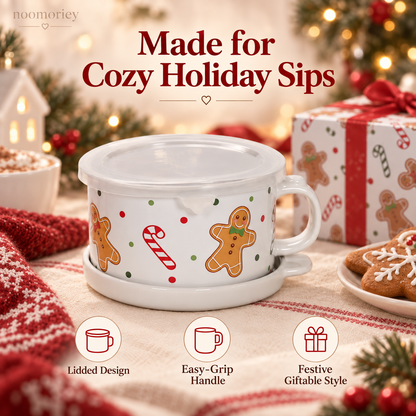🎄 Cute Christmas Vintage Cartoon Ceramic Mug – Cozy Holiday Coffee & Tea Cup, Adorable Retro Gift for Christmas