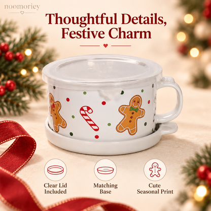 🎄 Cute Christmas Vintage Cartoon Ceramic Mug – Cozy Holiday Coffee & Tea Cup, Adorable Retro Gift for Christmas