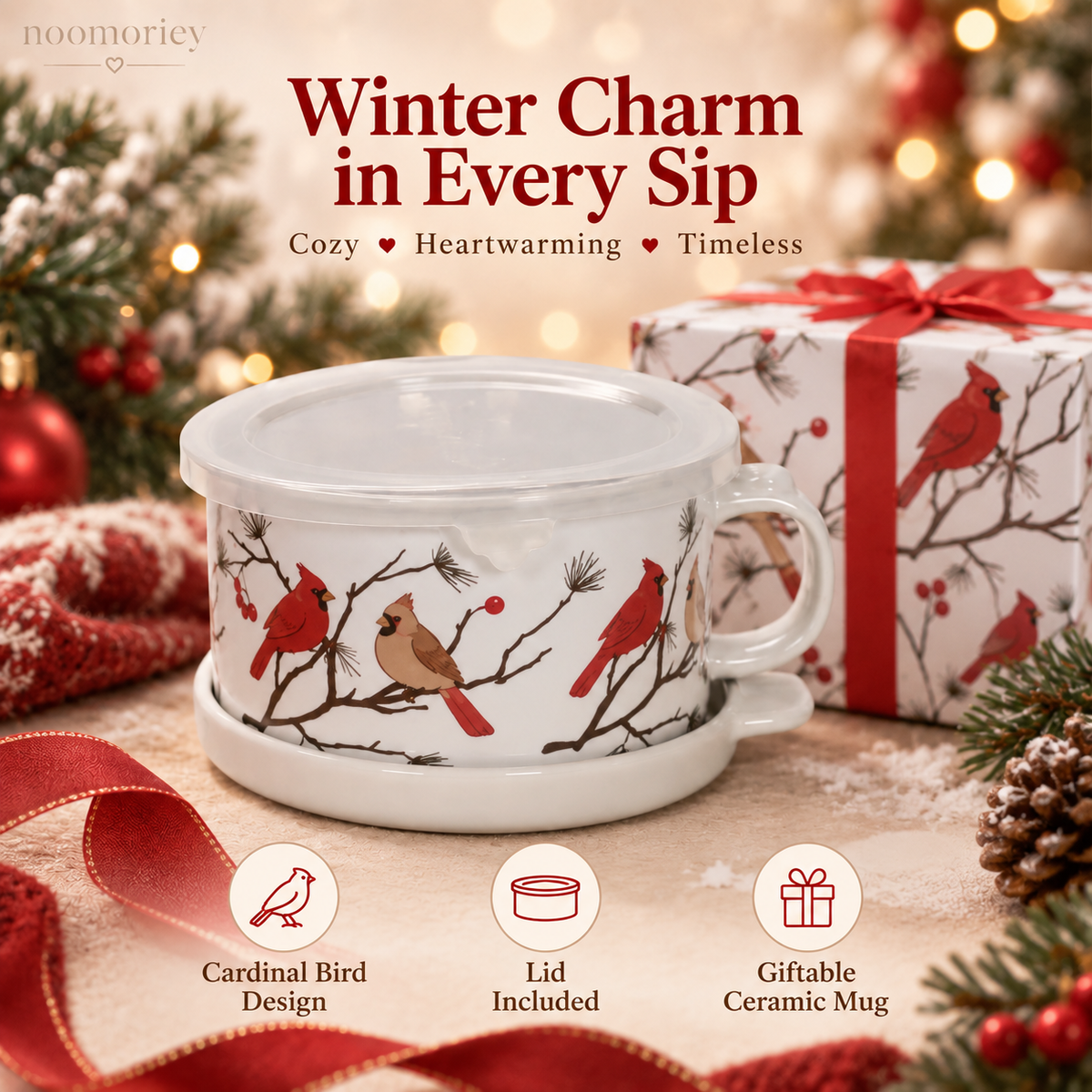 🎄 Cute Christmas Vintage Cartoon Ceramic Mug – Cozy Holiday Coffee & Tea Cup, Adorable Retro Gift for Christmas