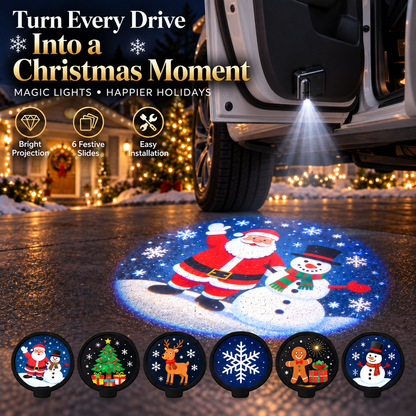 🎄Christmas Magic Car Door Projector🎅– 6 Festive Projection Slides✨