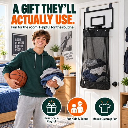 🔥50% OFF🏀 2-in-1 Basketball Hoop Laundry Hamper