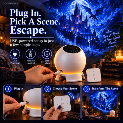 🐉 Dark Fantasy Dragon Room Projector – ✨Immersive Castle, Forest & Frozen World Light