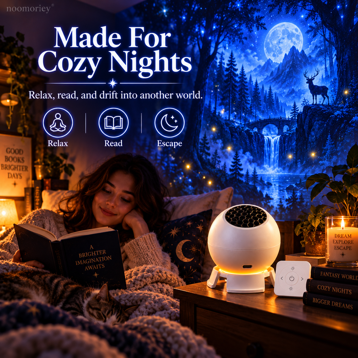 🐉 Dark Fantasy Dragon Room Projector – ✨Immersive Castle, Forest & Frozen World Light