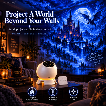 🐉 Dark Fantasy Dragon Room Projector – ✨Immersive Castle, Forest & Frozen World Light