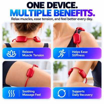 🔥Mini Necklace-Style Neck Massager — 4 Modes, 9 Intensity Levels, 3 Heat Settings, Smart Dual-Pulse Pendant Design!!!💆‍♀️✨