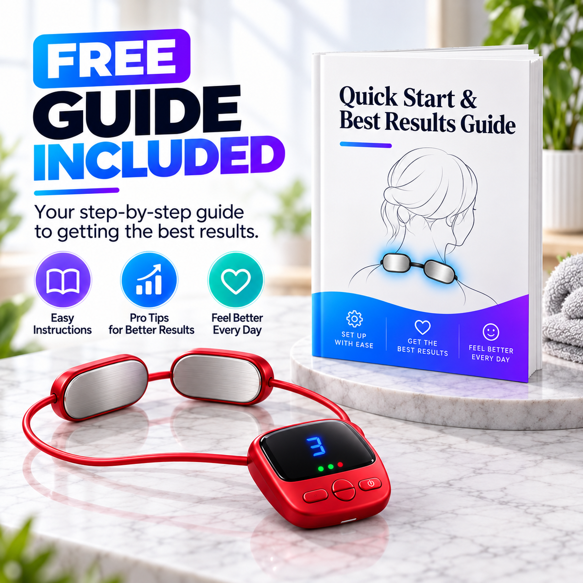 🔥Mini Necklace-Style Neck Massager — 4 Modes, 9 Intensity Levels, 3 Heat Settings, Smart Dual-Pulse Pendant Design!!!💆‍♀️✨