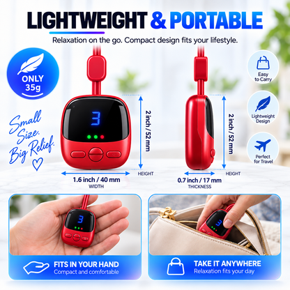 🔥Mini Necklace-Style Neck Massager — 4 Modes, 9 Intensity Levels, 3 Heat Settings, Smart Dual-Pulse Pendant Design!!!💆‍♀️✨