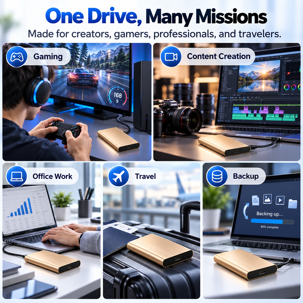 High-speed portable solid-state drives
