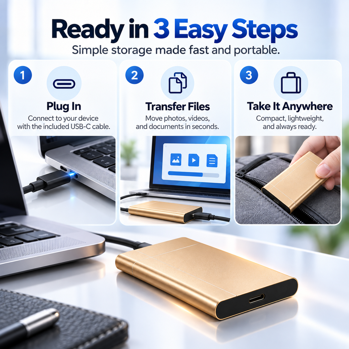 High-speed portable solid-state drives