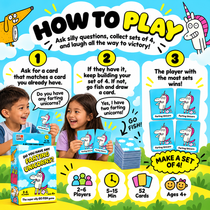😂 50% OFF Today! Super Silly Go Fish Card Game for Kids & Family Game Night
