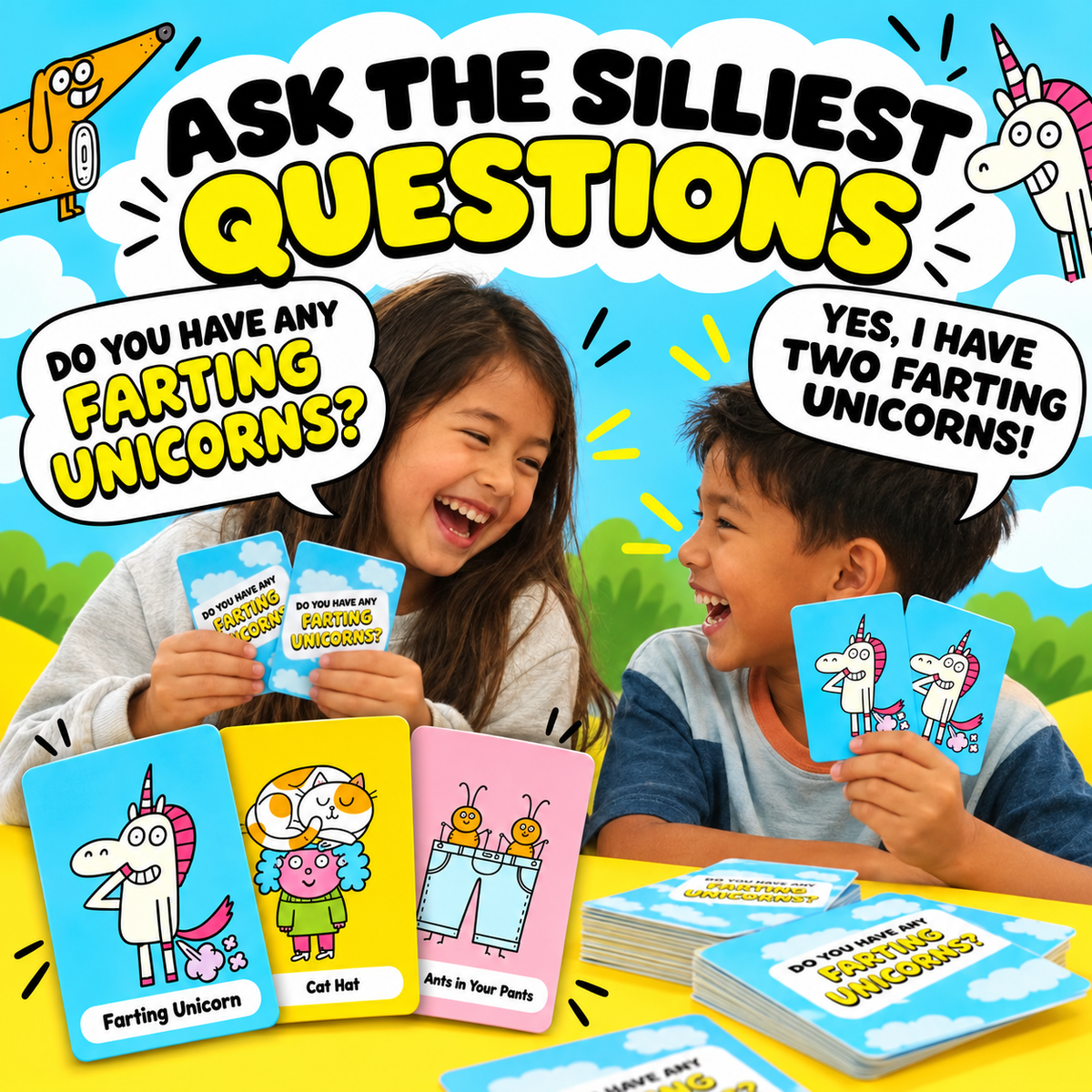 😂 50% OFF Today! Super Silly Go Fish Card Game for Kids & Family Game Night